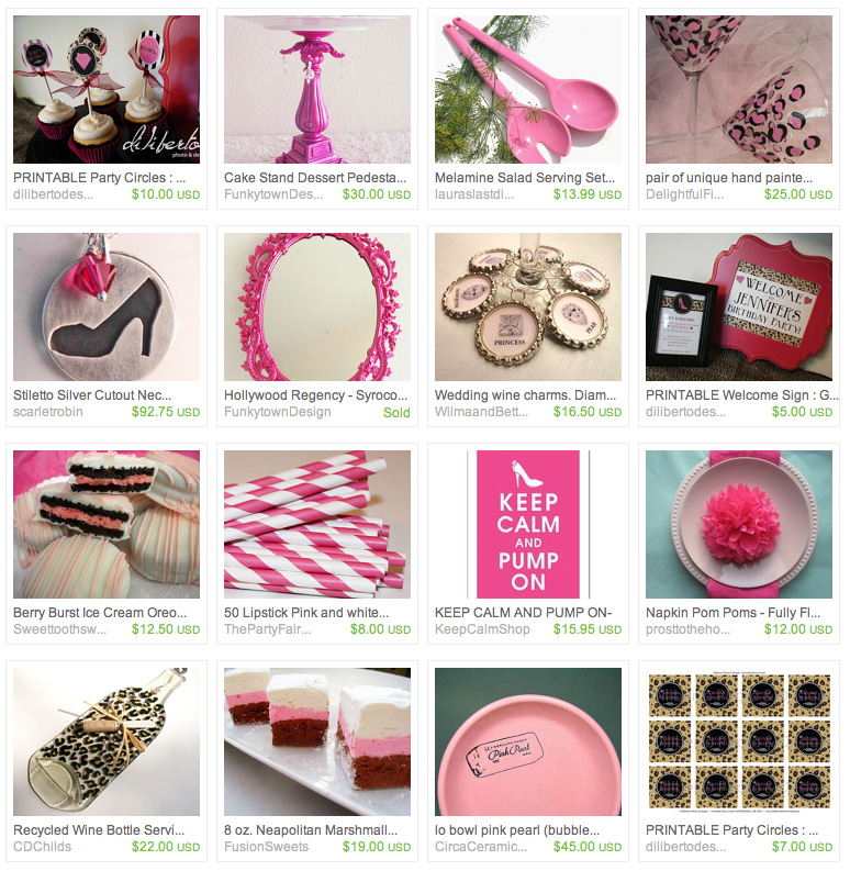 Glam Birthday Party Printables from Diliberto Photo And Design Etsy Treasury