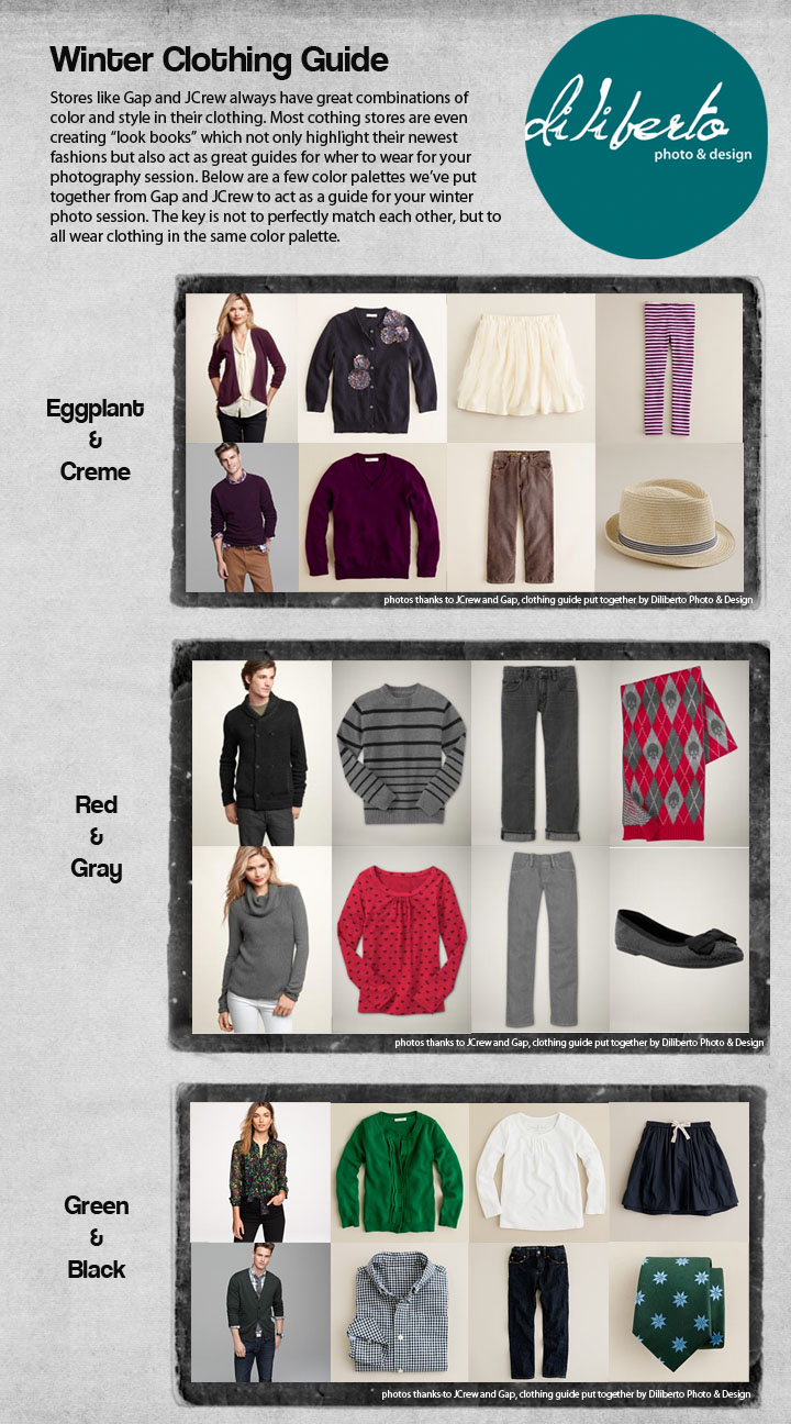 Diliberto Photo and Design Winter What to Wear Photography Session Clothing Guide